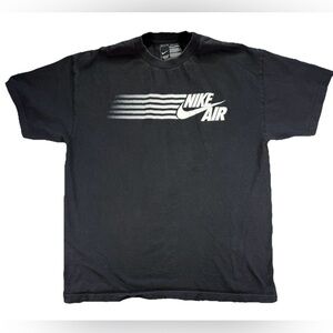 Vintage Nike Air Spell out Logo T Shirt Men's XL Black Y2K Sportswear Hip Hop